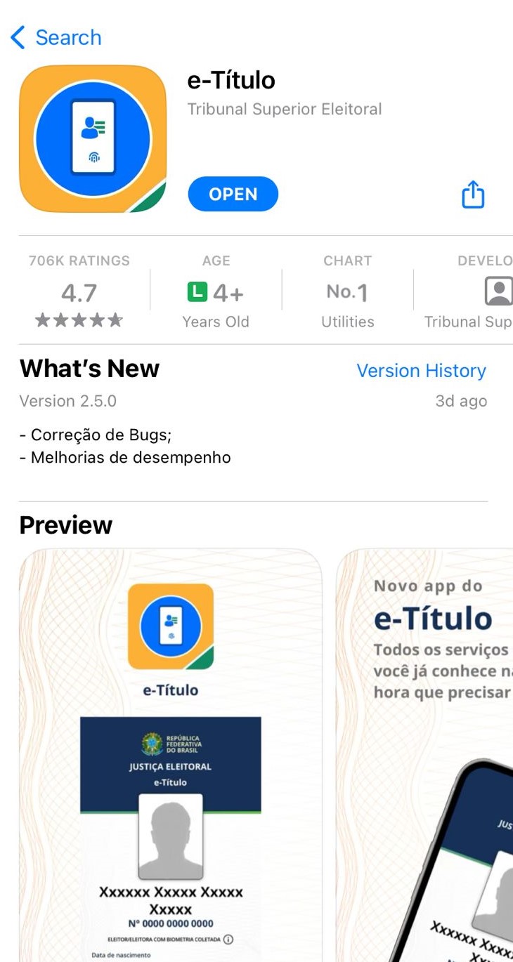 Aplicativo e-Título libera novos serviços e conferência biométrica