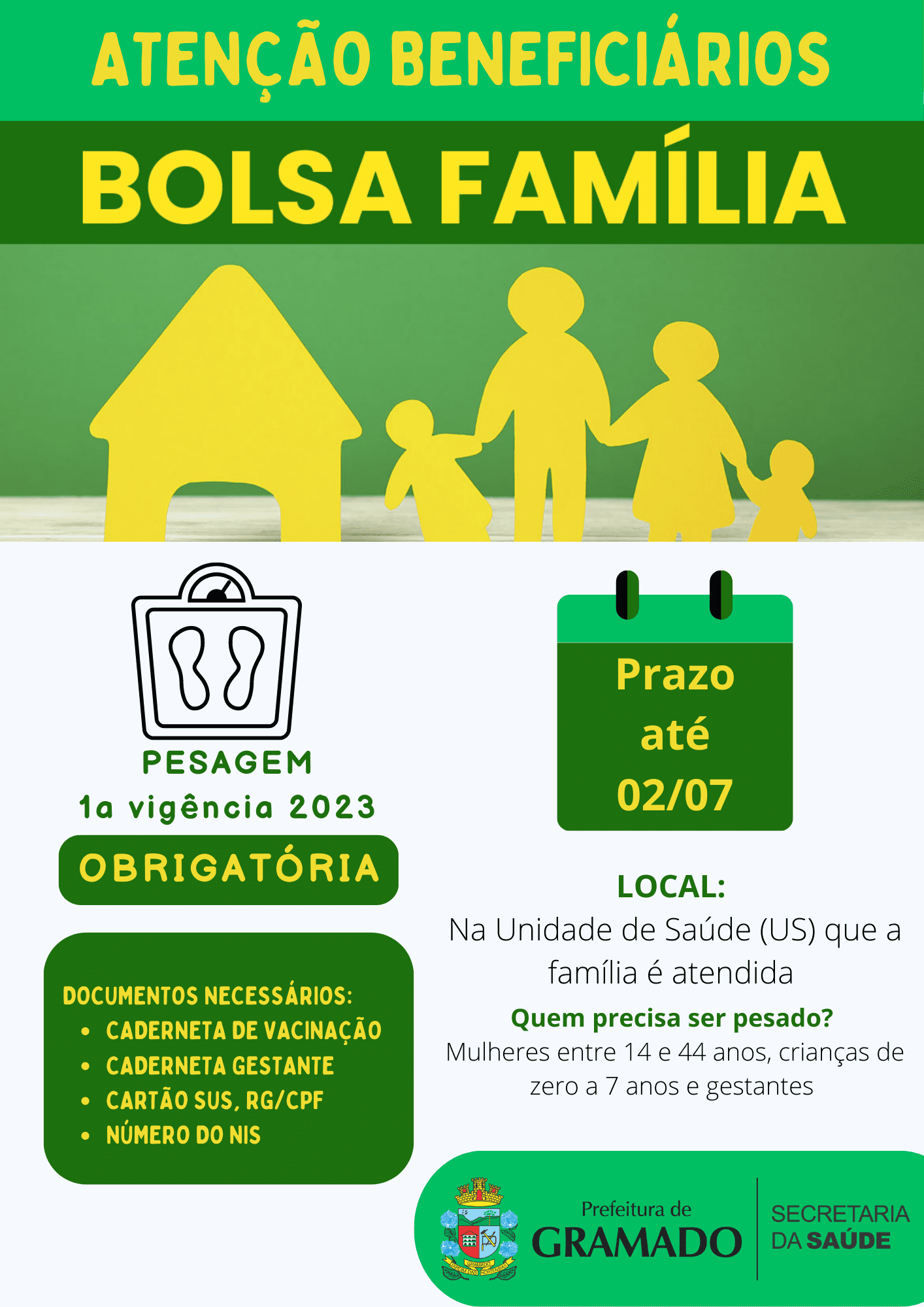 Saúde Informa Sobre Pesagem Obrigatória Para Beneficiários Do Programa Bolsa Família Portal Da 7903