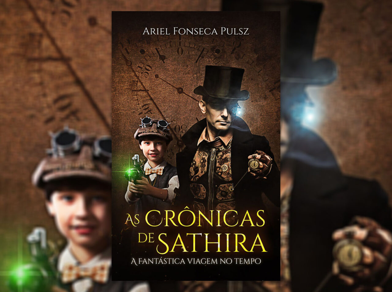 Capa de "As Crônicas de Sathira: A Fantástica Viagem no Tempo" de Ariel Fonseca Pulsz
