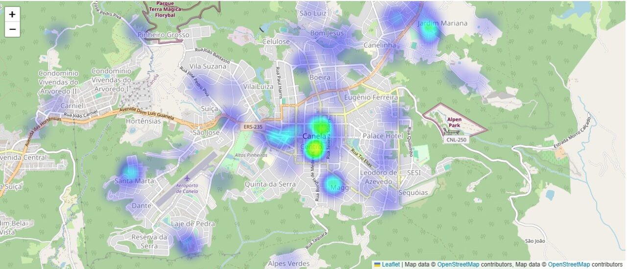 Mapa mostra áreas com maior ocorrência de incêndios em 2024