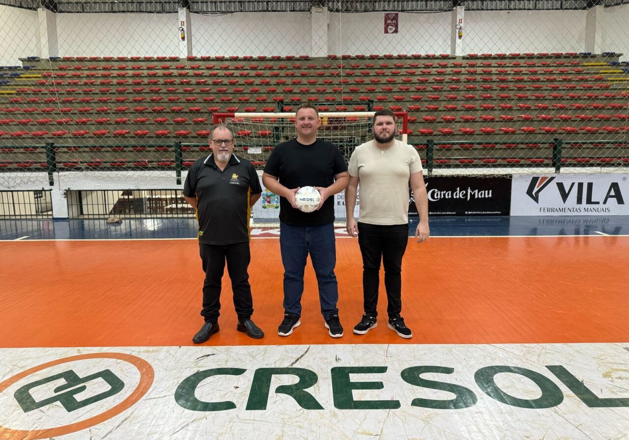 Jadir Schwingel (presidente da SER Gramado), Lucas Roldo (Secretário de Esporte e Lazer de Gramado) e Djonatan Schwingel (Diretor da SER Gramado)