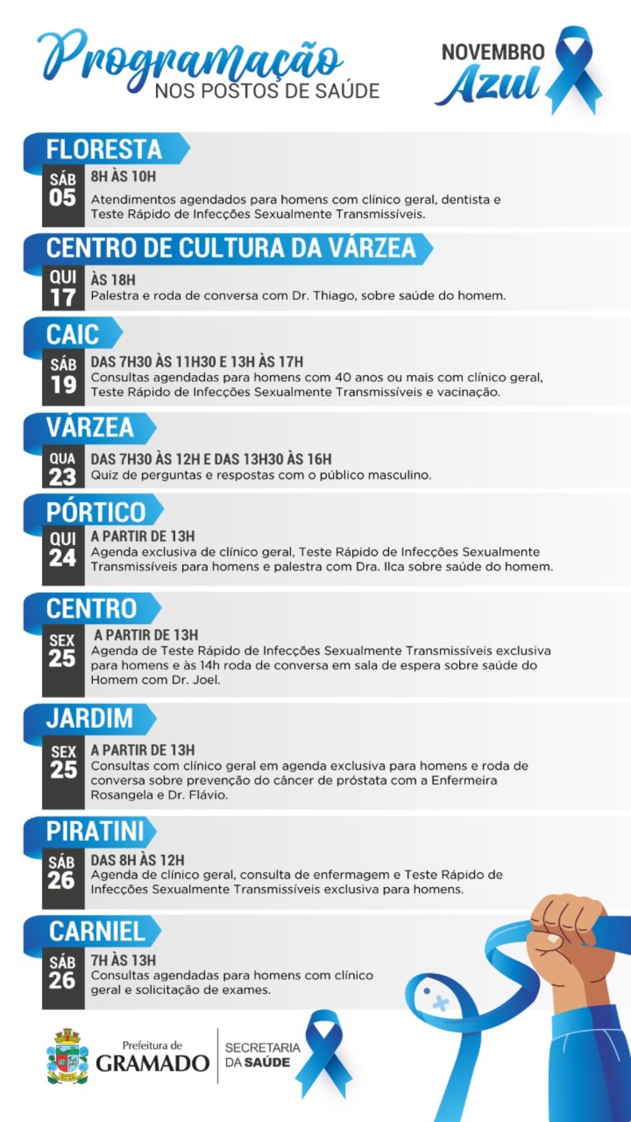 Novembro azul programação