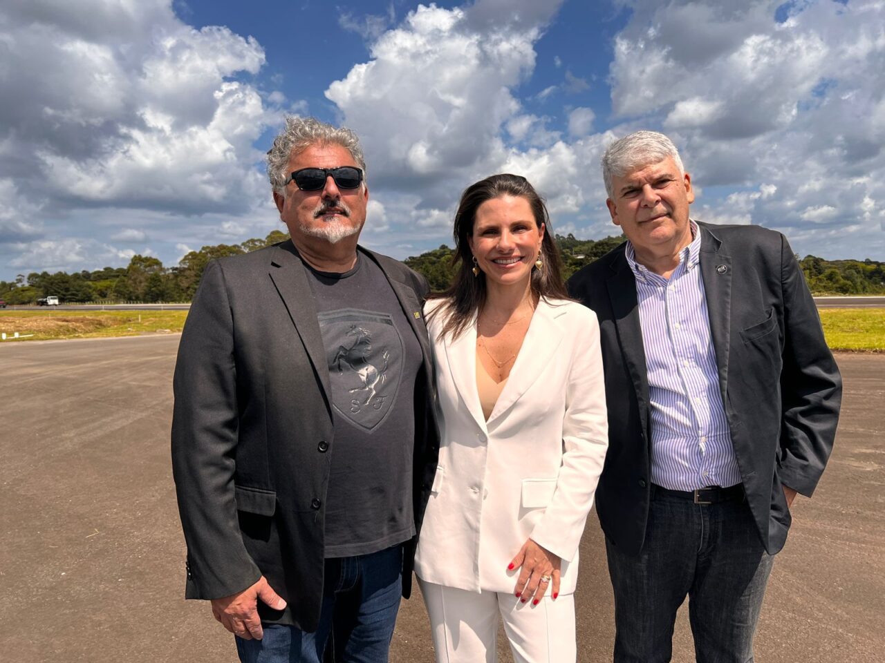 Odone Bizz, Adriane Brocker e o presidente da Infraero Rogério Barzellay