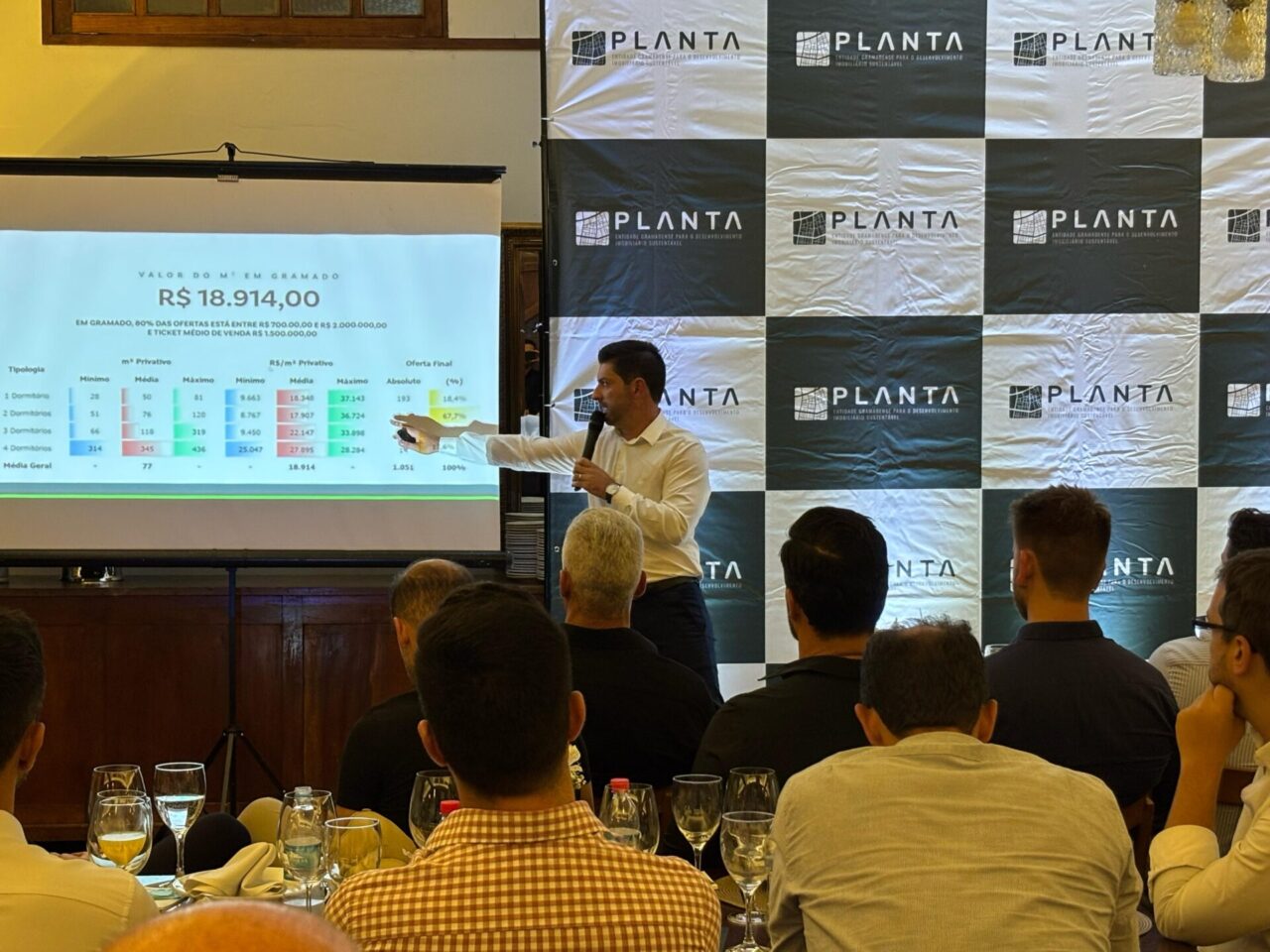 Presidente da PLANTA, Berbardo Tomazelli, apresenta pesquisa aos associados PLANTA e Sinduscon-RS (1)