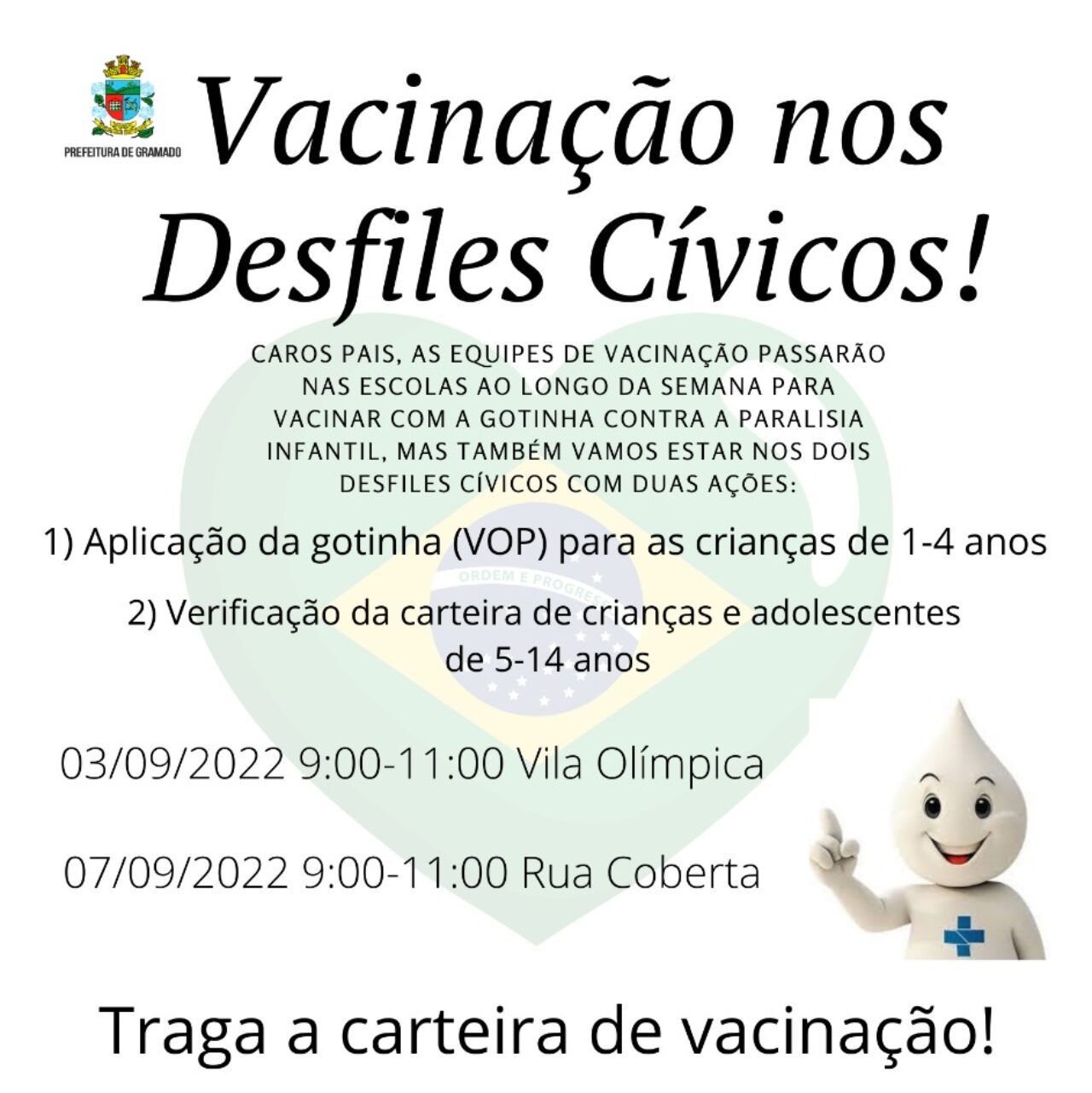 Vacinação nos desfiles