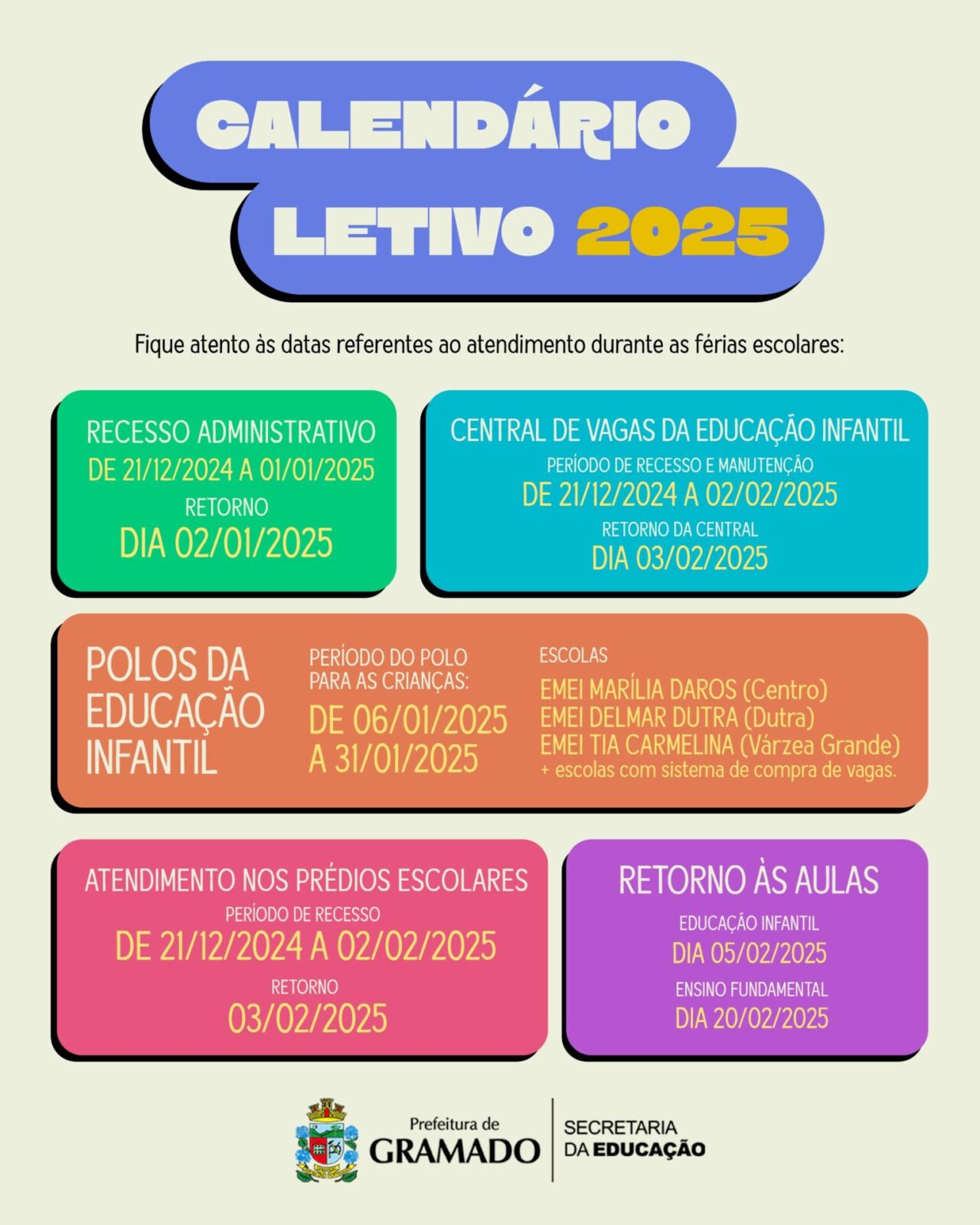 calendario letivo 2025
