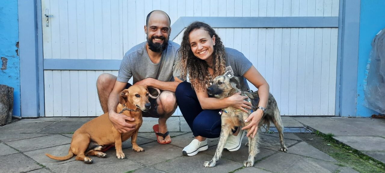 Ramon com Mano e Clara com a recém-adotada Pitty - Fotos: Reprodução