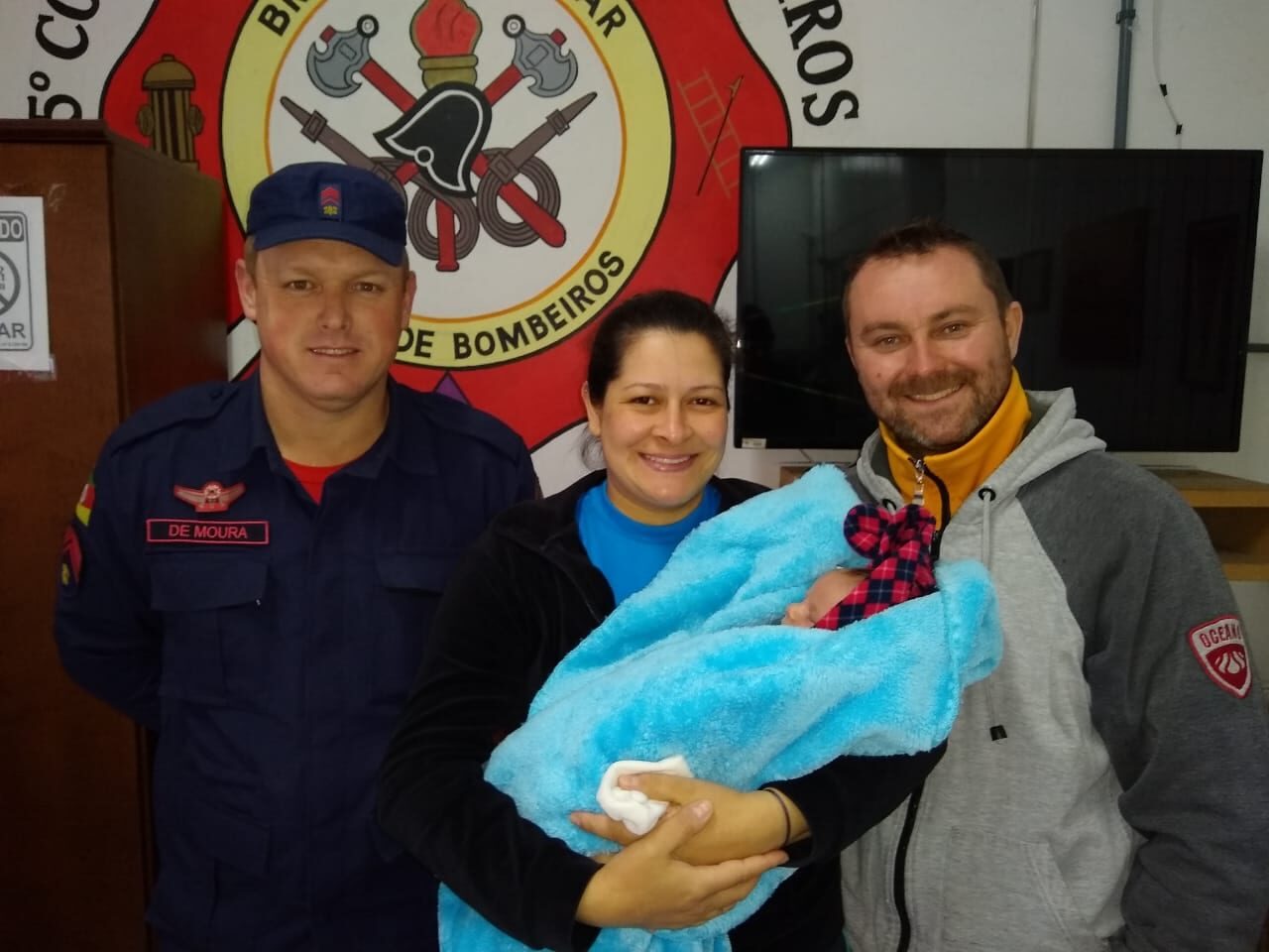 Sargento De Moura, Rosimeri e Cristiano com o pequeno Joaquim